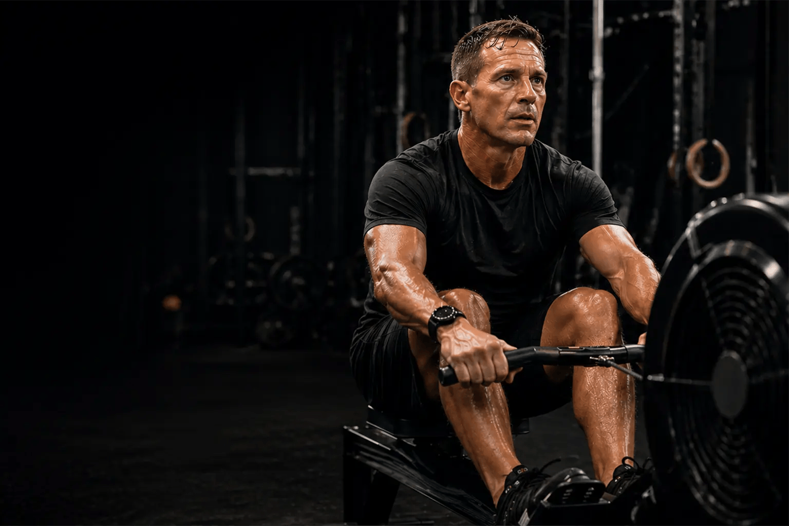 man training at gym